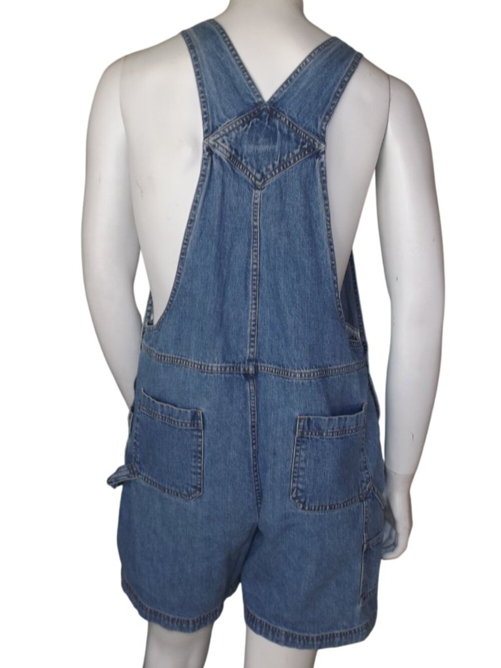 CHEROKEE Short-alls, XL, Bib Front Shorts, Light blue Denim, 3 button hip, VTG - Picture 6 of 11
